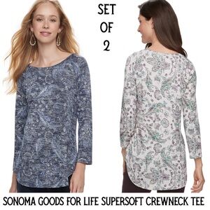 Set of 2 Women's Sonoma Goods For Life® Supersoft Crewneck Tees Size Small